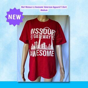 NWOT | Vintage Red 'Missouri is Awesome' American Apparel T-Shirt | Medium